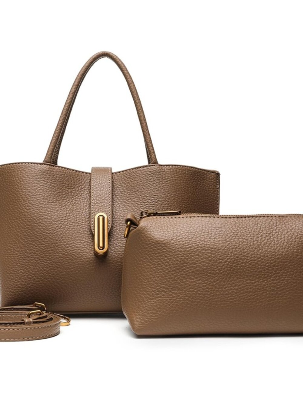 Vegan Leather Tote Bag for Women, 2 in 1 Shoulder and Crossbody Bag